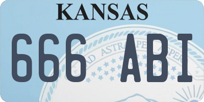 KS license plate 666ABI