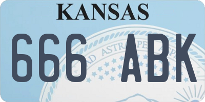 KS license plate 666ABK
