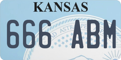 KS license plate 666ABM