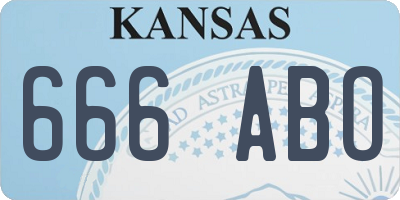 KS license plate 666ABO