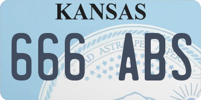 KS license plate 666ABS