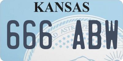 KS license plate 666ABW