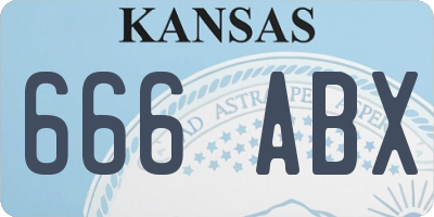 KS license plate 666ABX