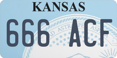 KS license plate 666ACF