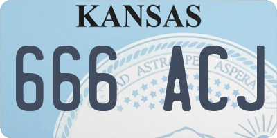 KS license plate 666ACJ