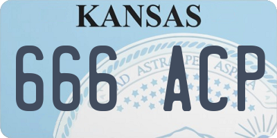 KS license plate 666ACP