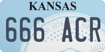 KS license plate 666ACR