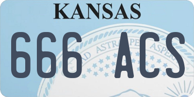 KS license plate 666ACS