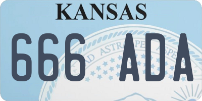 KS license plate 666ADA
