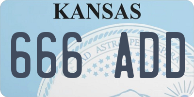 KS license plate 666ADD