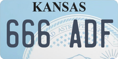 KS license plate 666ADF