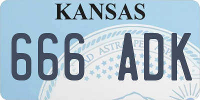 KS license plate 666ADK