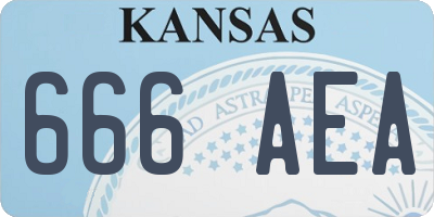 KS license plate 666AEA