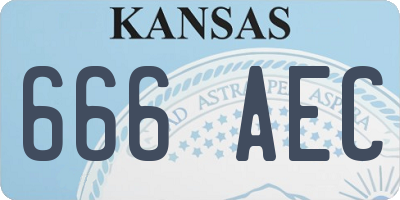 KS license plate 666AEC