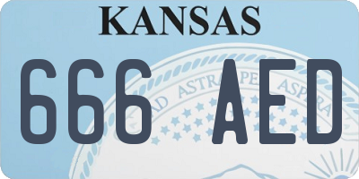 KS license plate 666AED