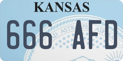 KS license plate 666AFD