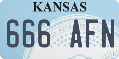 KS license plate 666AFN
