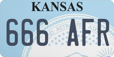 KS license plate 666AFR