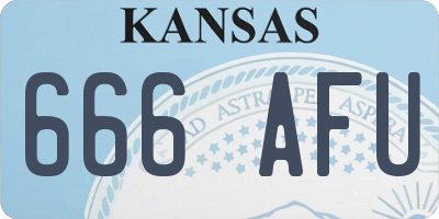 KS license plate 666AFU