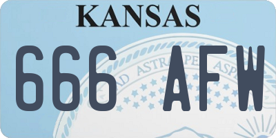 KS license plate 666AFW