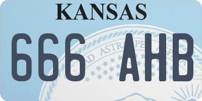 KS license plate 666AHB
