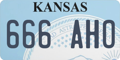 KS license plate 666AHO