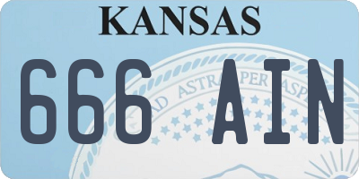 KS license plate 666AIN