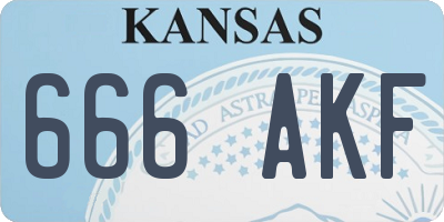 KS license plate 666AKF