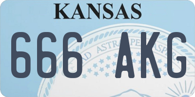 KS license plate 666AKG