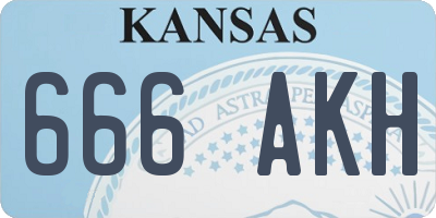 KS license plate 666AKH