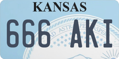 KS license plate 666AKI