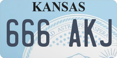KS license plate 666AKJ