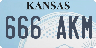 KS license plate 666AKM