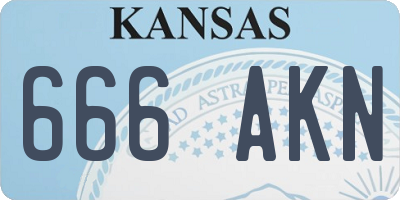 KS license plate 666AKN