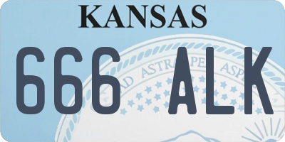 KS license plate 666ALK
