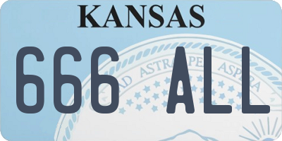 KS license plate 666ALL