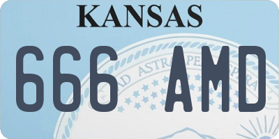 KS license plate 666AMD