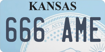 KS license plate 666AME