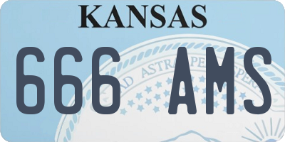 KS license plate 666AMS