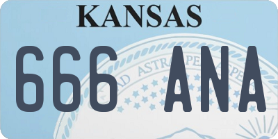 KS license plate 666ANA