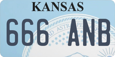 KS license plate 666ANB
