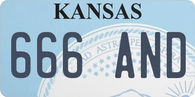 KS license plate 666AND