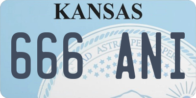 KS license plate 666ANI