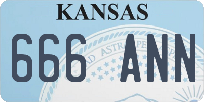 KS license plate 666ANN
