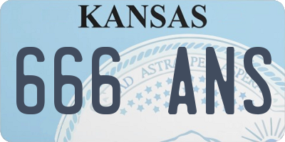 KS license plate 666ANS