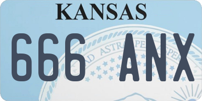 KS license plate 666ANX