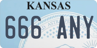 KS license plate 666ANY