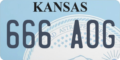 KS license plate 666AOG