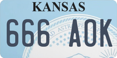 KS license plate 666AOK