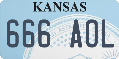 KS license plate 666AOL